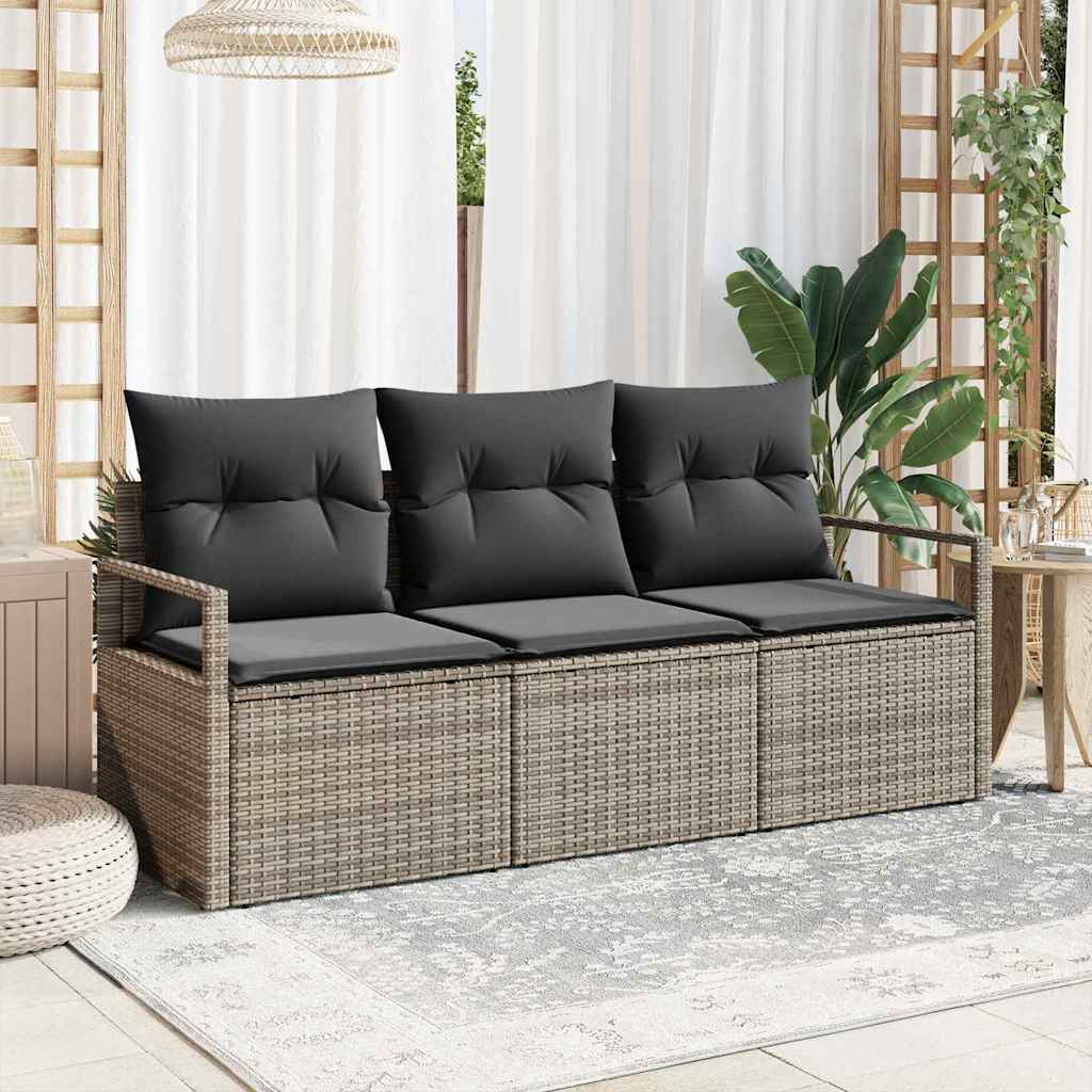 Conjunto de sofá de jardín 7 pcs Beige Poliratán