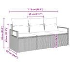 Juego de Sofá 3 pcs Gris ratán sintético