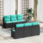 Conjunto de sofá de jardim com almofadas 10 pçs cinzento e azul-marinho