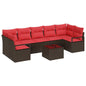 Garden Sofa Set with Cushions 8 pcs Beige Poly Rattan