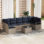 Garden Sofa Set with Cushions 8 pcs Beige Poly Rattan