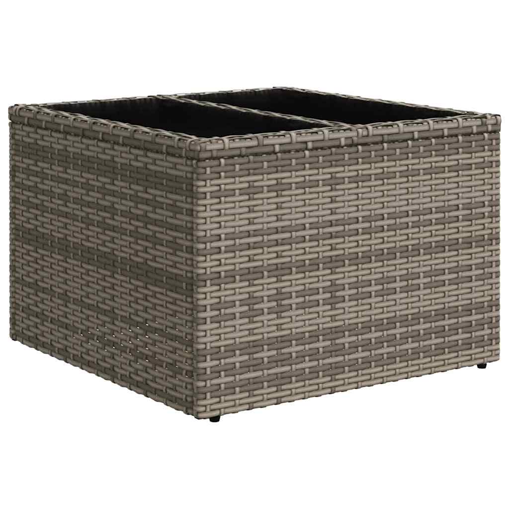 Juego de Sofá con cojín 7 pcs Gris y azul ratán sintético