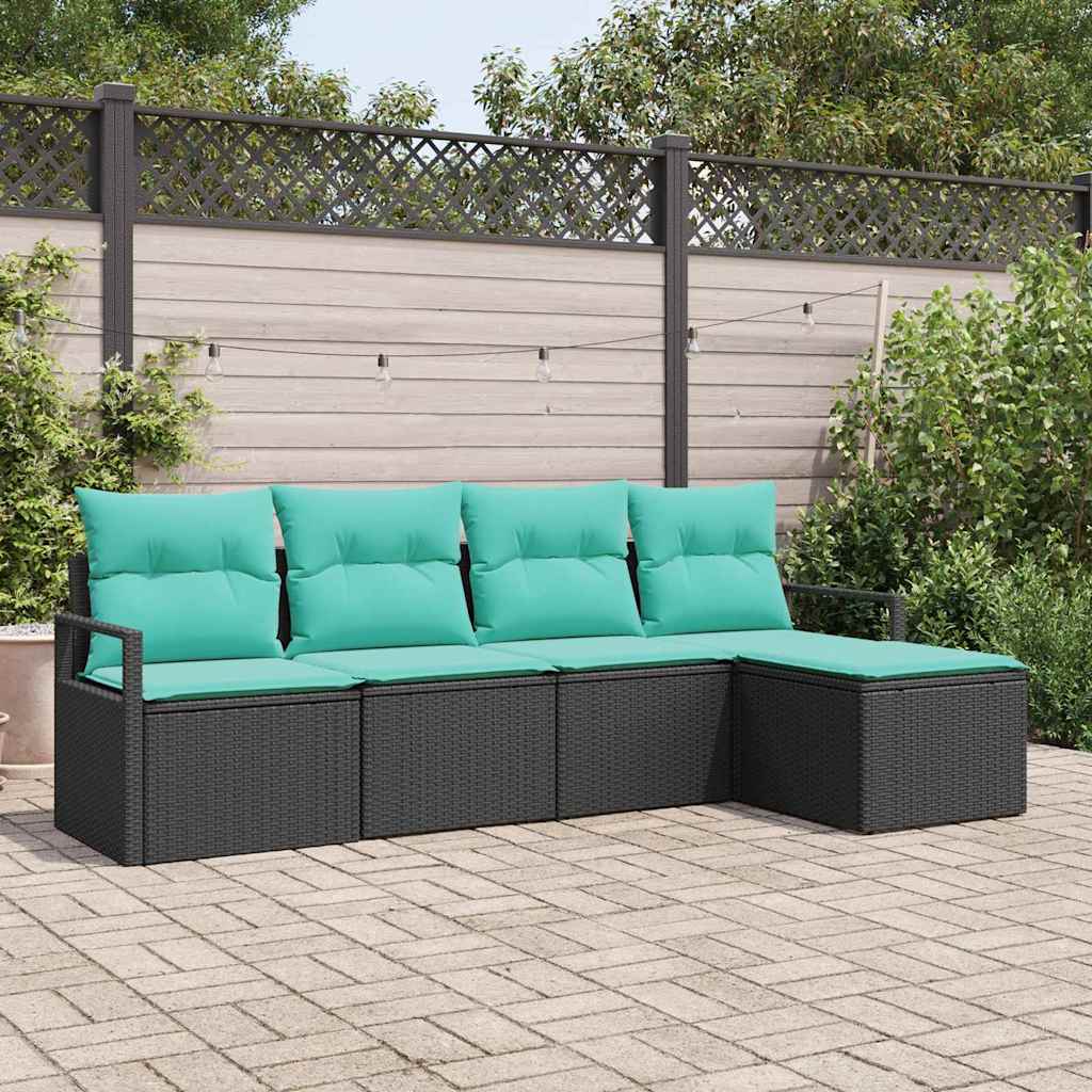 Conjunto de sofás de jardín 14 pcs Beige ratán sintético