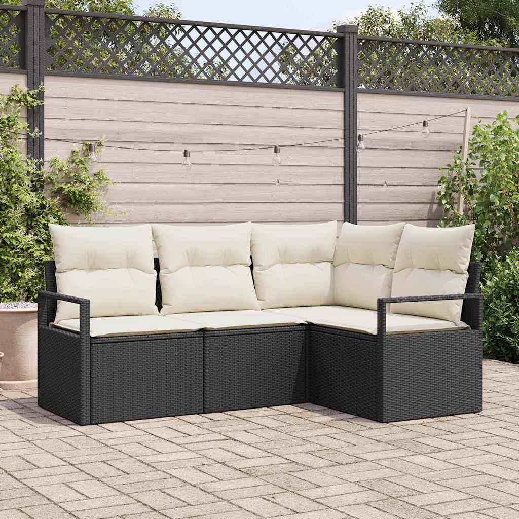 Conjunto de sofá de jardín 7 pcs Marrón ratán sintético