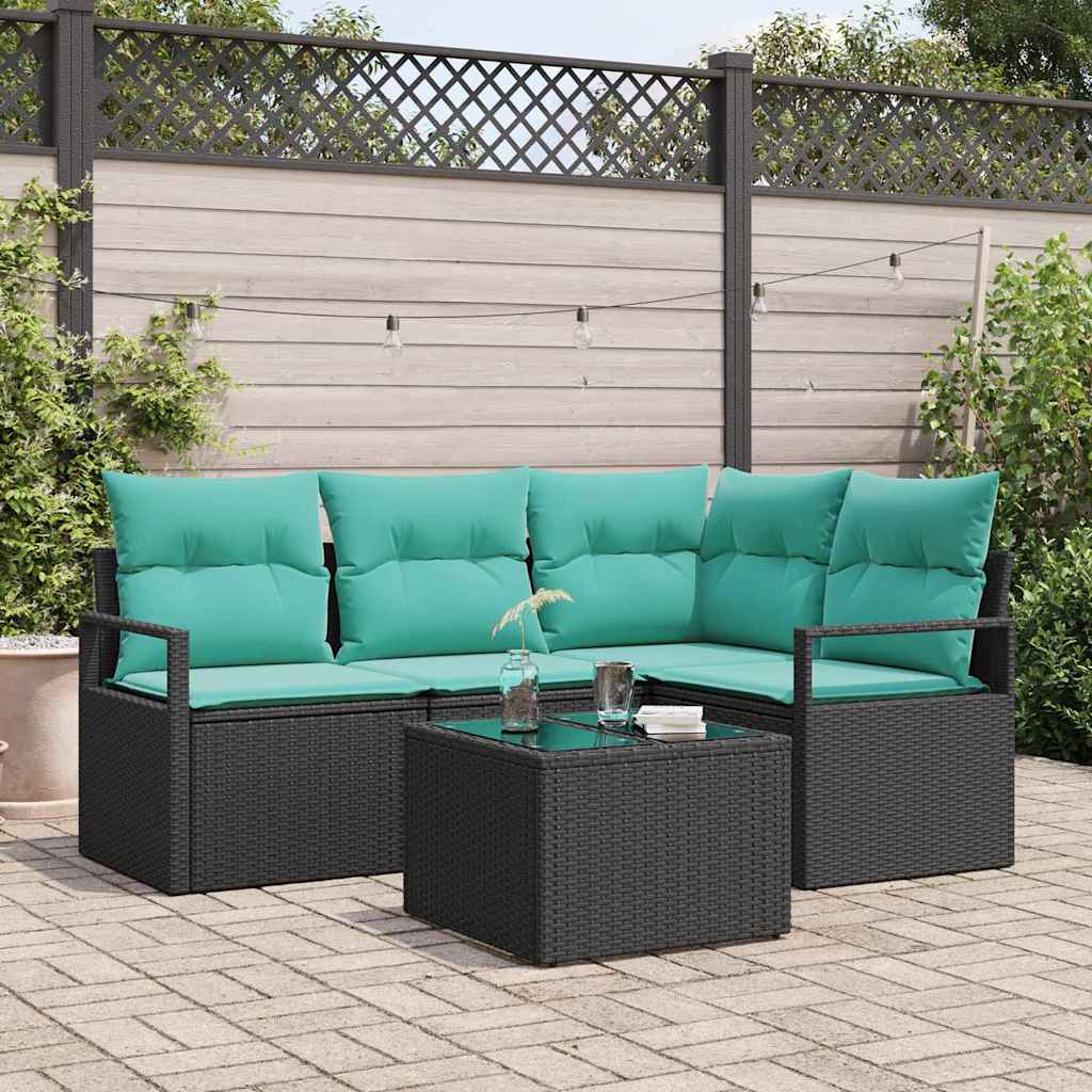 Juego de Sofá con cojín 10 pcs Beige Rattan de Poliéster