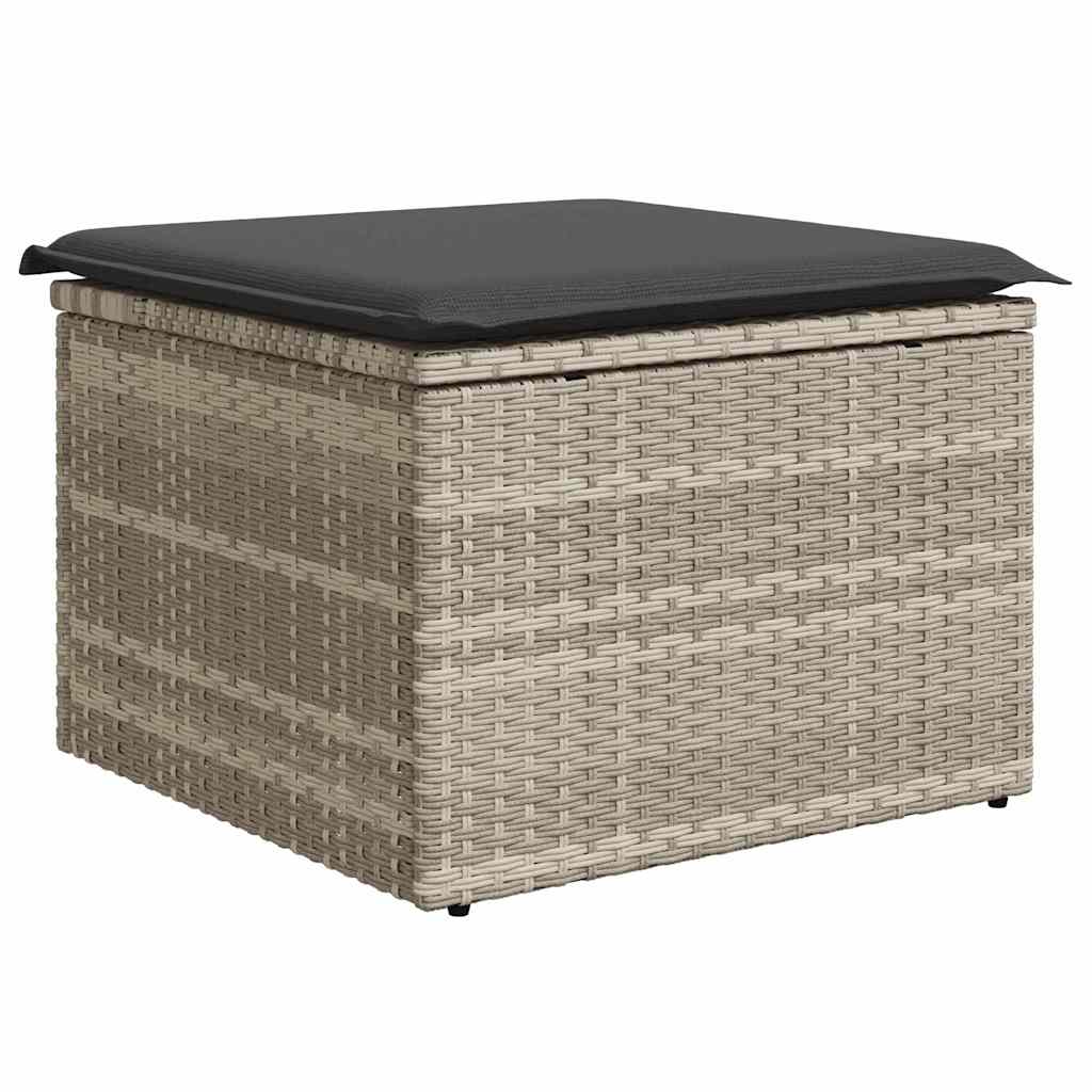 Juego de Sofá 6 pcs Gris claro ratán sintético