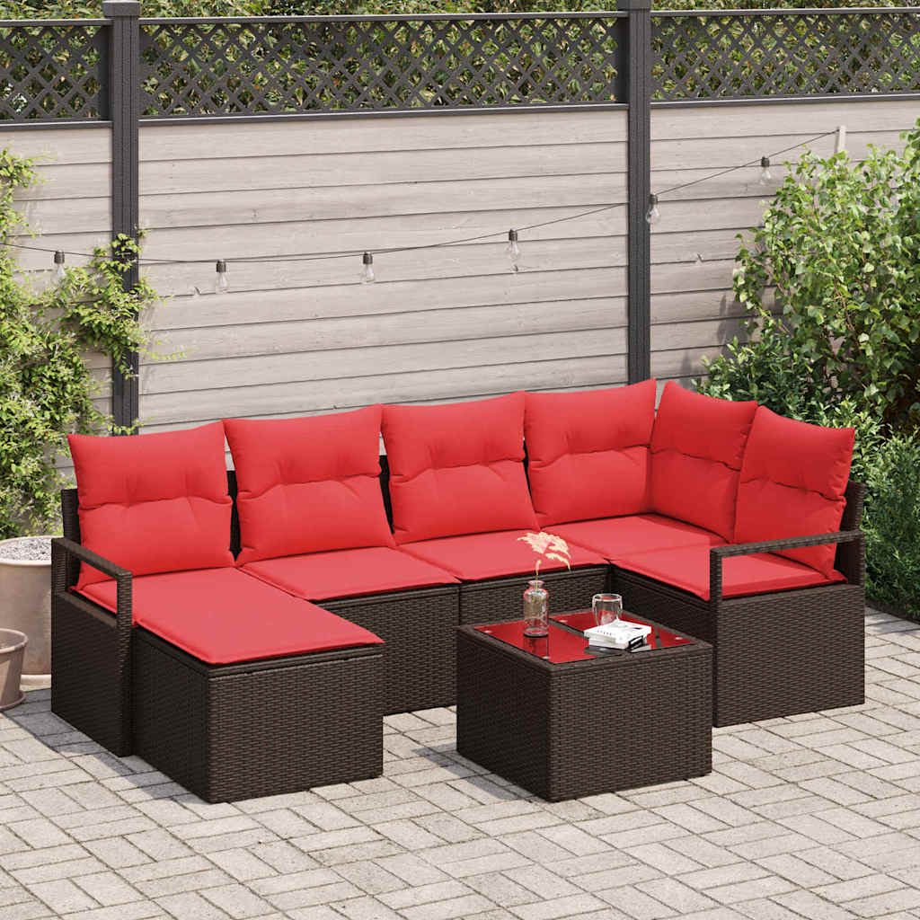 Conjunto de sofás de jardim com almofada 7 pcs Preto Alumínio