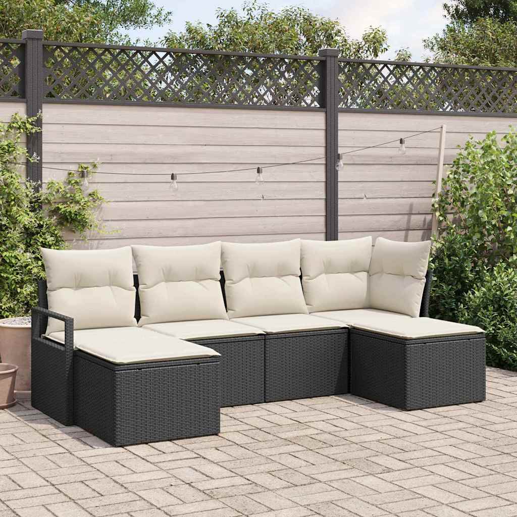 Conjunto de Sofá 6 pcs Bege vime sintético