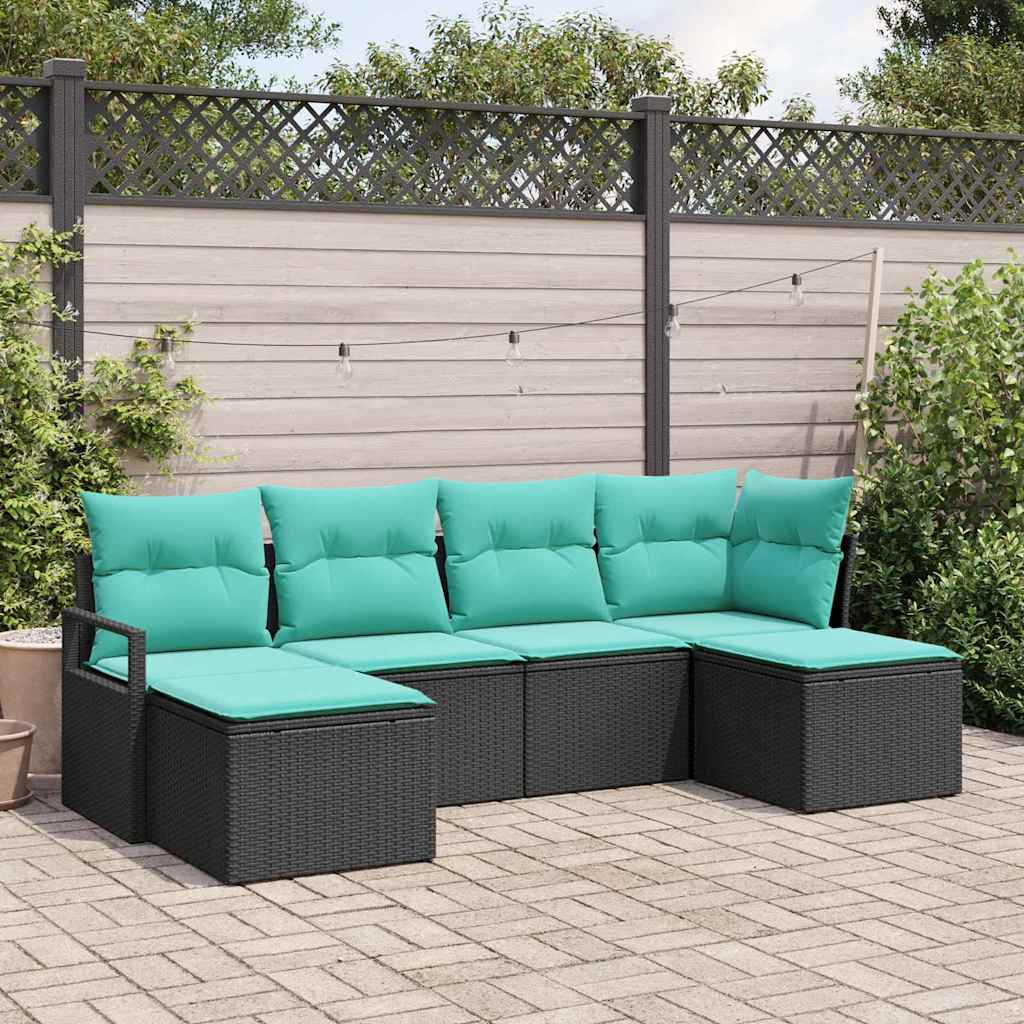 Conjunto de sofás de jardín 4 pcs Negro Metal