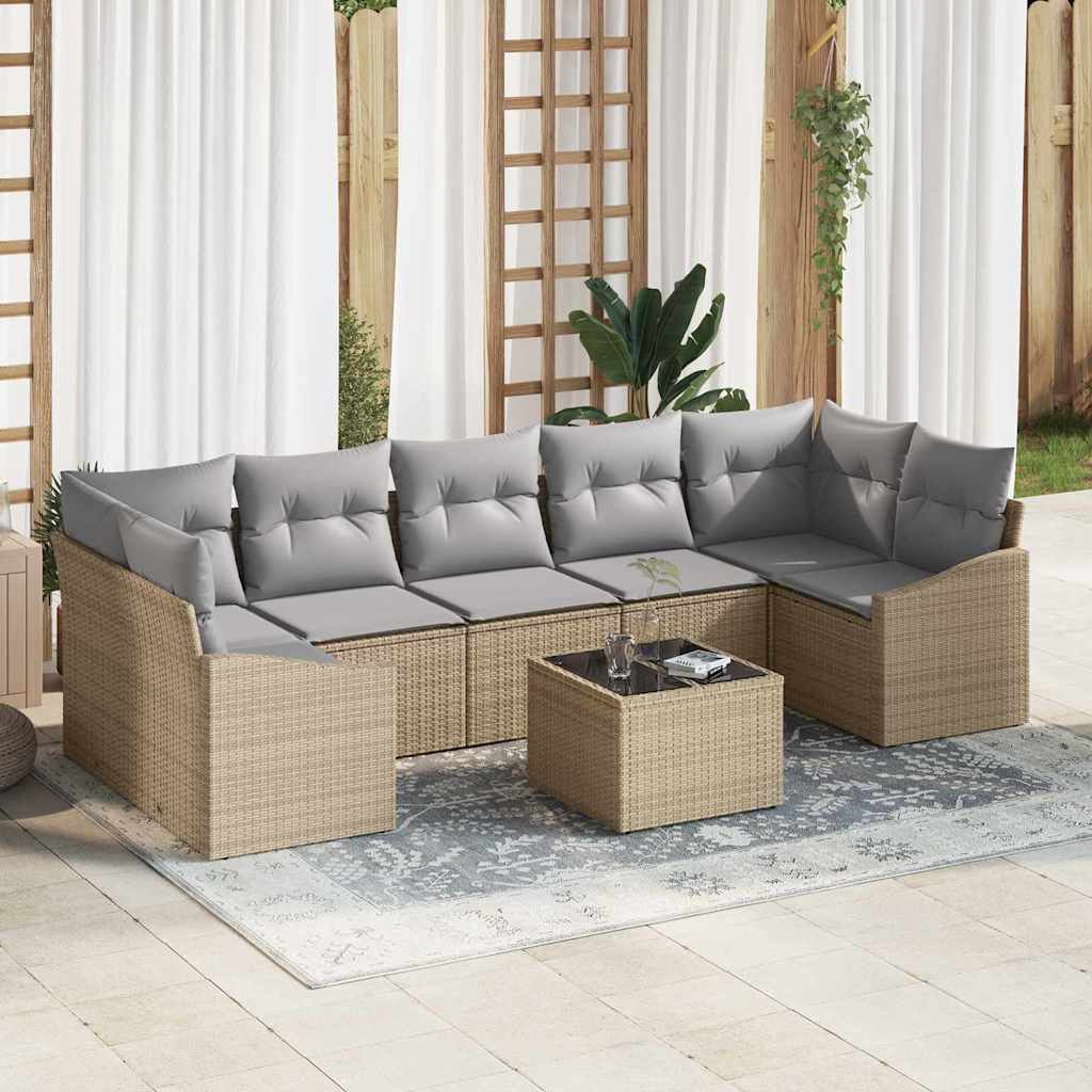 Juego de Sofá con cojín Beige y Gris Claro 55 x 55 x 37 cm