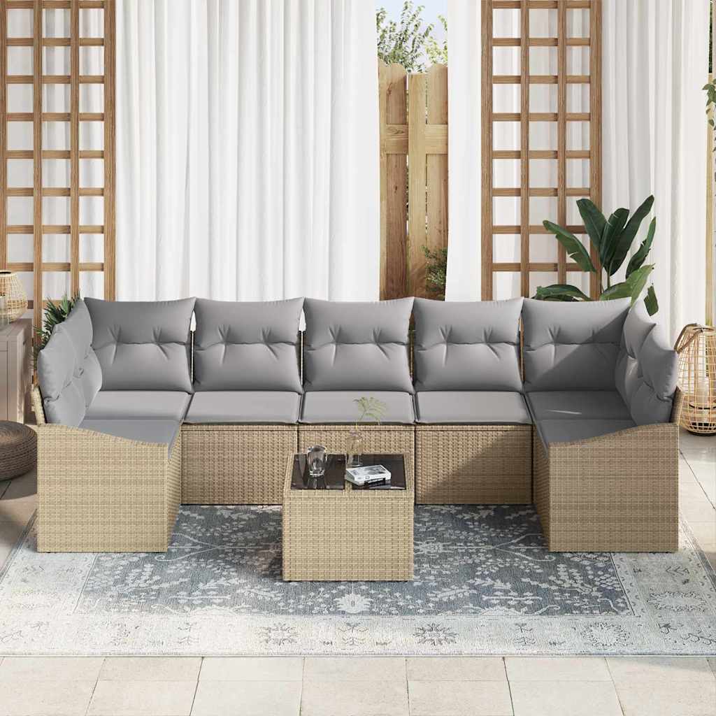 Juego de Sofá con cojín Beige y Gris Claro 55 x 55 x 37 cm