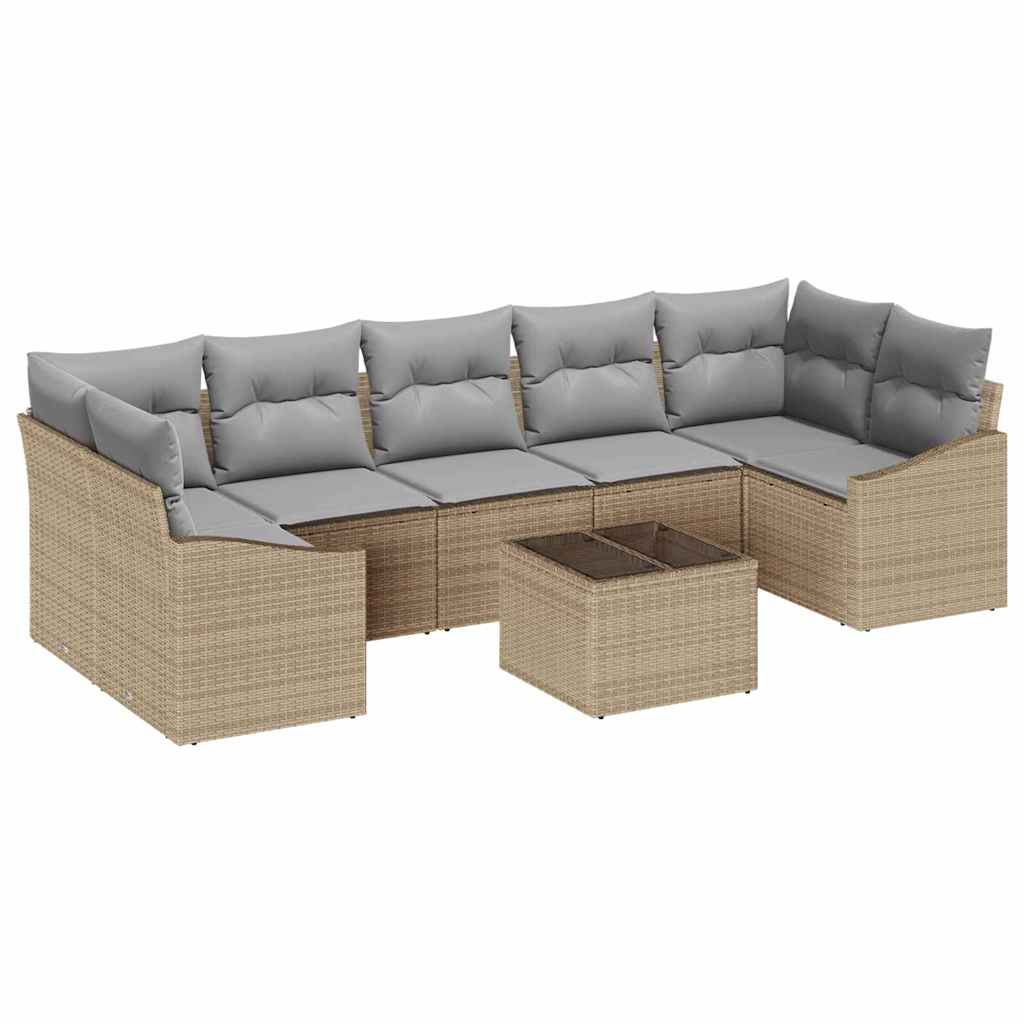 Juego de Sofá con cojín Beige y Gris Claro 55 x 55 x 37 cm