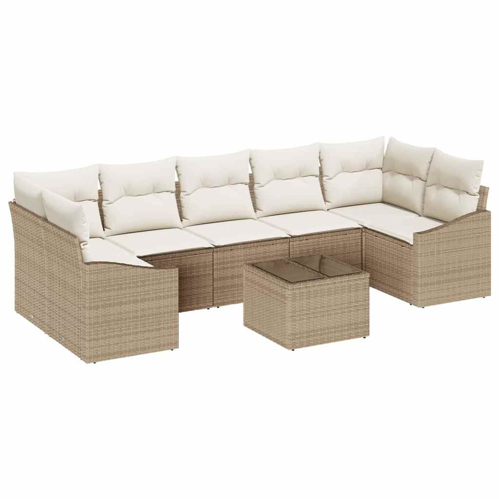 Juego de Sofá Beige y Crema 55 x 55 x 37 cm ratán sintético