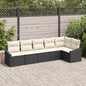 Conjunto de Sofás de jardim com almofadas 6 pcs Bege vime sintético