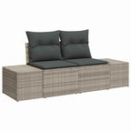 Conjunto de sofá de jardín 6 pcs Gris Claro ratán sintético