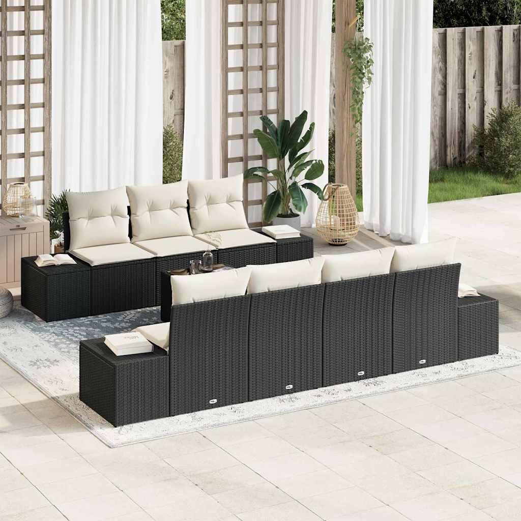 Conjunto de sofá de jardín 6 pcs Gris ratán sintético