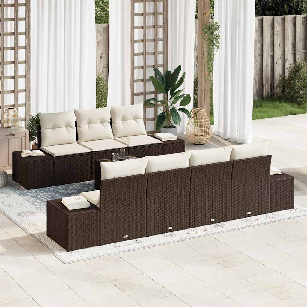 Conjunto de sofá de jardín 6 pcs Gris ratán sintético