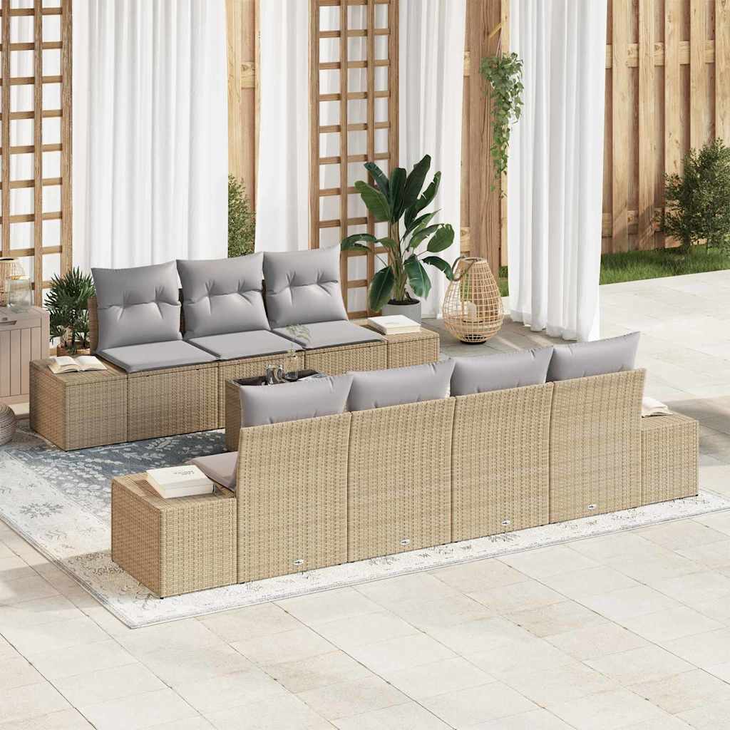 Conjunto de sofá de jardín 6 pcs Gris ratán sintético