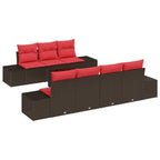 Conjunto de sofá de jardín 8 pcs Marrón ratán sintético