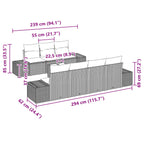 Conjunto de sofá de jardín 8 pcs Marrón ratán sintético