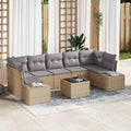 Conjunto de sofá de jardín 8 pcs Beige ratán sintético
