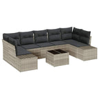 Conjunto de sofá de jardín 8 pcs Gris Claro ratán sintético