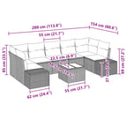Conjunto de sofá de jardín 8 pcs Marrón ratán sintético
