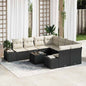 Conjunto de sofá de jardín 9 pcs Beige ratán sintético