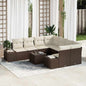 Conjunto de sofá de jardín 9 pcs Beige ratán sintético