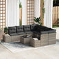 Conjunto de sofá de jardín 9 pcs Beige ratán sintético