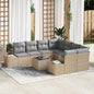Conjunto de sofá de jardín 9 pcs Beige ratán sintético