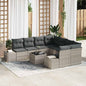Conjunto de sofá de jardín 9 pcs Beige ratán sintético