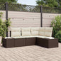 Conjunto de sofá de jardín 4 pcs Beige ratán sintético