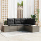 Conjunto de sofá de jardín 4 pcs Beige ratán sintético