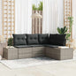 Conjunto de sofá de jardín 4 pcs Beige ratán sintético