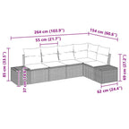 Conjunto de sofá de jardín 5 pcs Beige ratán sintético
