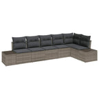 Conjunto de sofá de jardín con cojín 6 pcs Gris ratán sintético