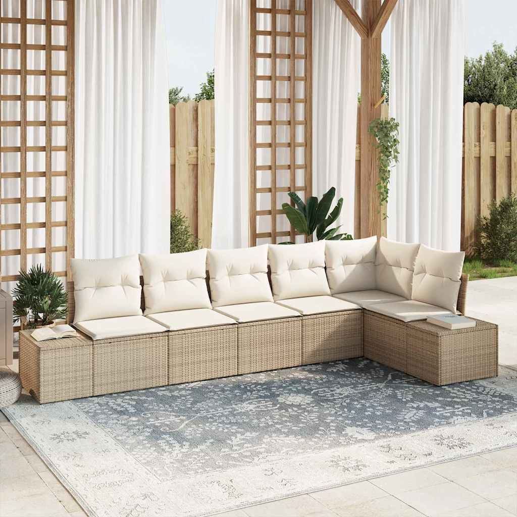 Conjunto de sofá de jardín 10 pcs Beige ratán sintético