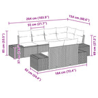 Conjunto de sofá de jardín 7 pcs Marrón ratán sintético