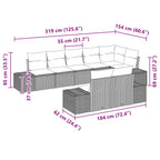 Conjunto de sofá de jardín 8 pcs Marrón ratán sintético