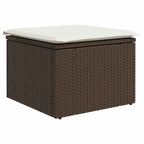 Conjunto de sofá de jardín 7 pcs Marrón y crema ratán sintético