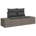 Conjunto de sofá de jardín con cojín 7 pcs Gris ratán sintético