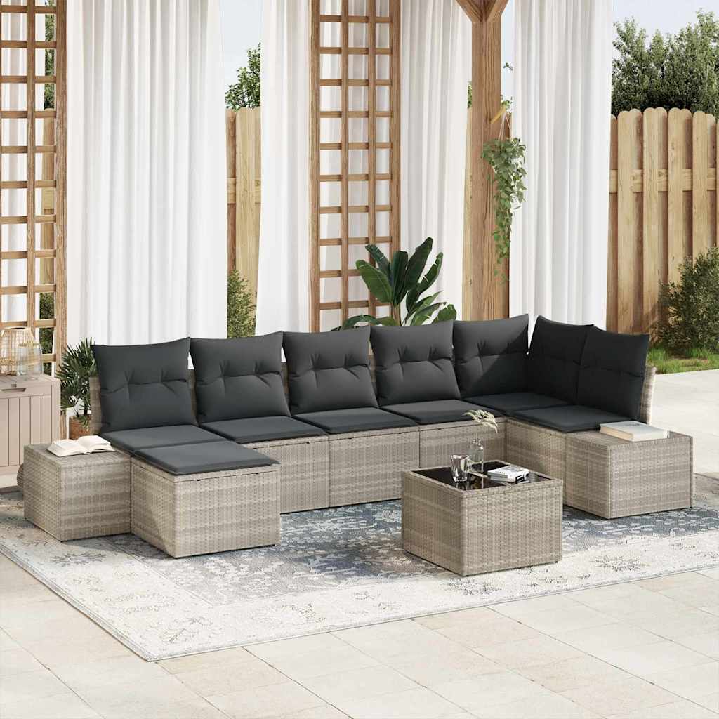 Conjunto de sofá de jardín 7 pcs Beige ratán sintético