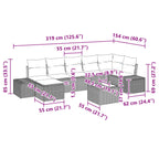 Conjunto de sofá de jardín 8 pcs Marrón ratán sintético