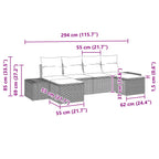 Conjunto de sofá de jardín 6 pcs Marrón ratán sintético
