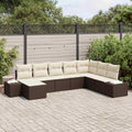 Conjunto de sofá de jardín con cojín 8 pcs ratán sintético