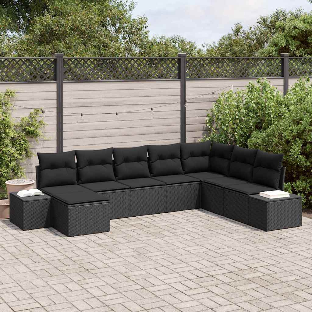 Conjunto de sofá de jardín 8 pcs Beige ratán sintético