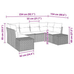 Conjunto de sofá de jardín 6 pcs Beige ratán sintético