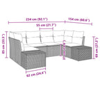 Conjunto de sofá de jardín 6 pcs Marrón ratán sintético