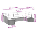 Conjunto de sofá de jardín 7 pcs Marrón ratán sintético